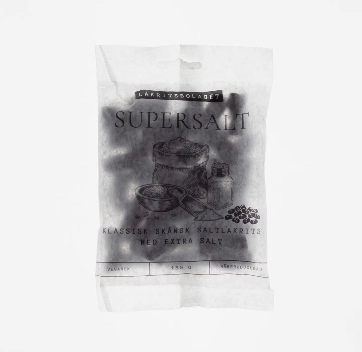 Supersalt – Ekstra salt lakris. Sendes fra Sverige 2. juli. Kan bestilles nå.