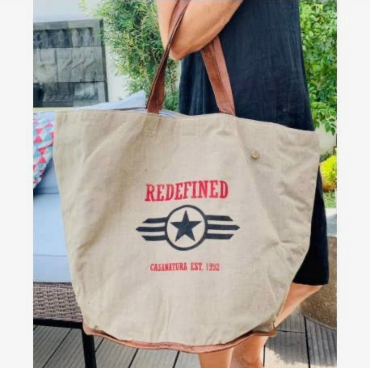 Kobe – Vintage strandveske i canvas. Sendes fra Spania 24. juli