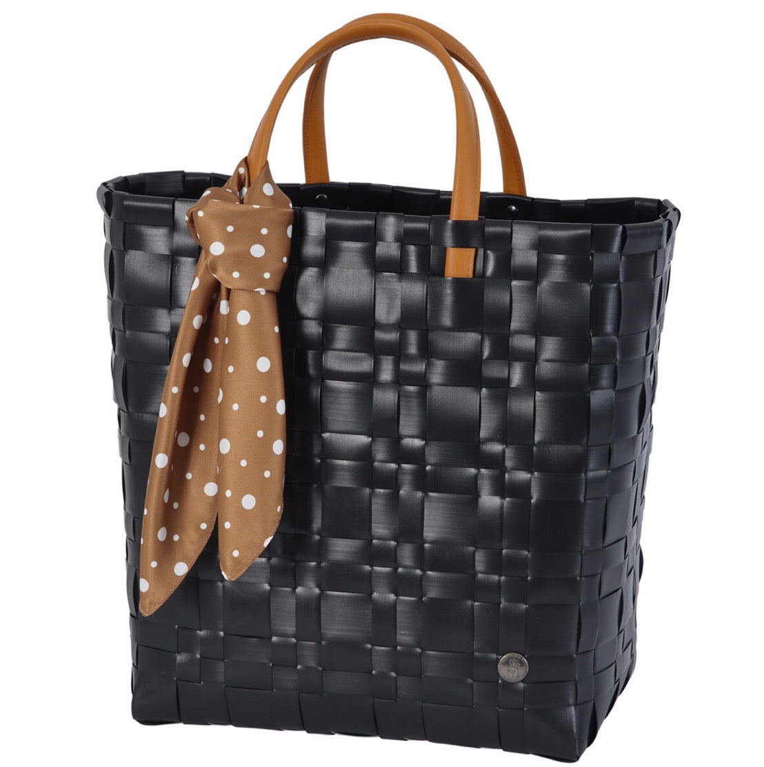 Bliss Shopper – håndlaget shopperveske med innerveske og skjerf. Black. I butikken fra 10. juni