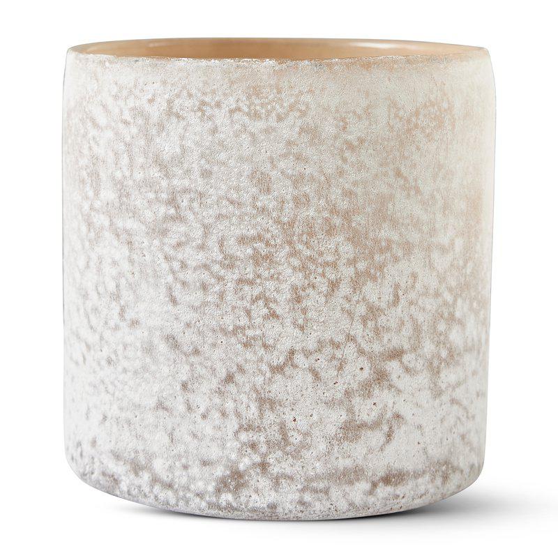 Lyslykt i frostet beige glass - varm stemning til bord, hytte og hjem
