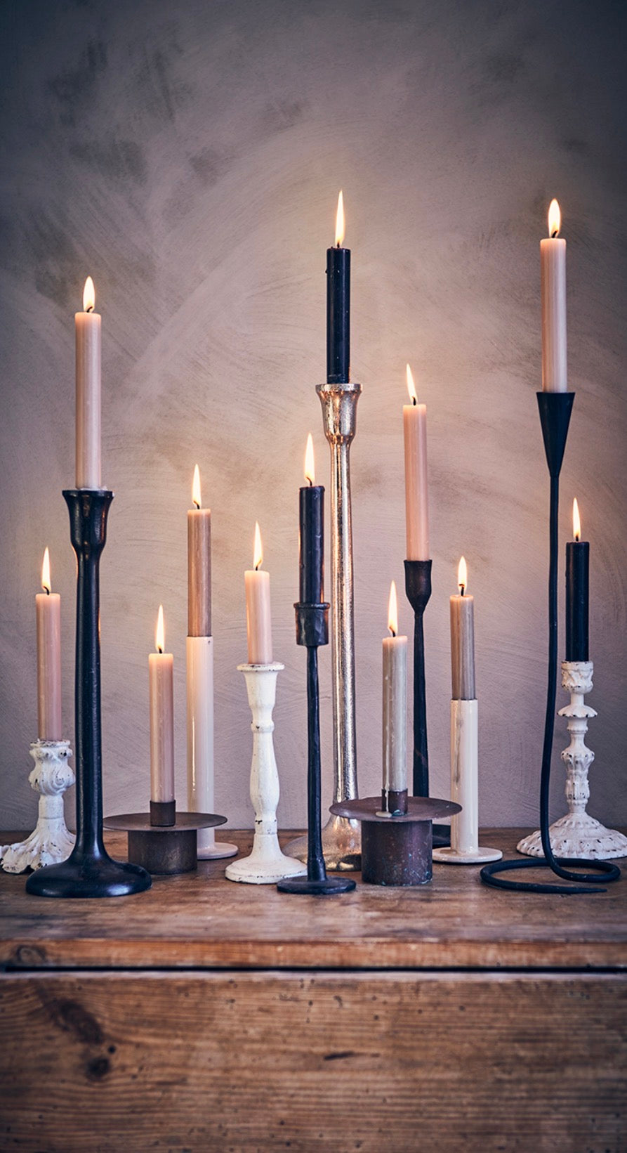 RUSTIC kronelys 28 cm – elegant lys til bord og interiør