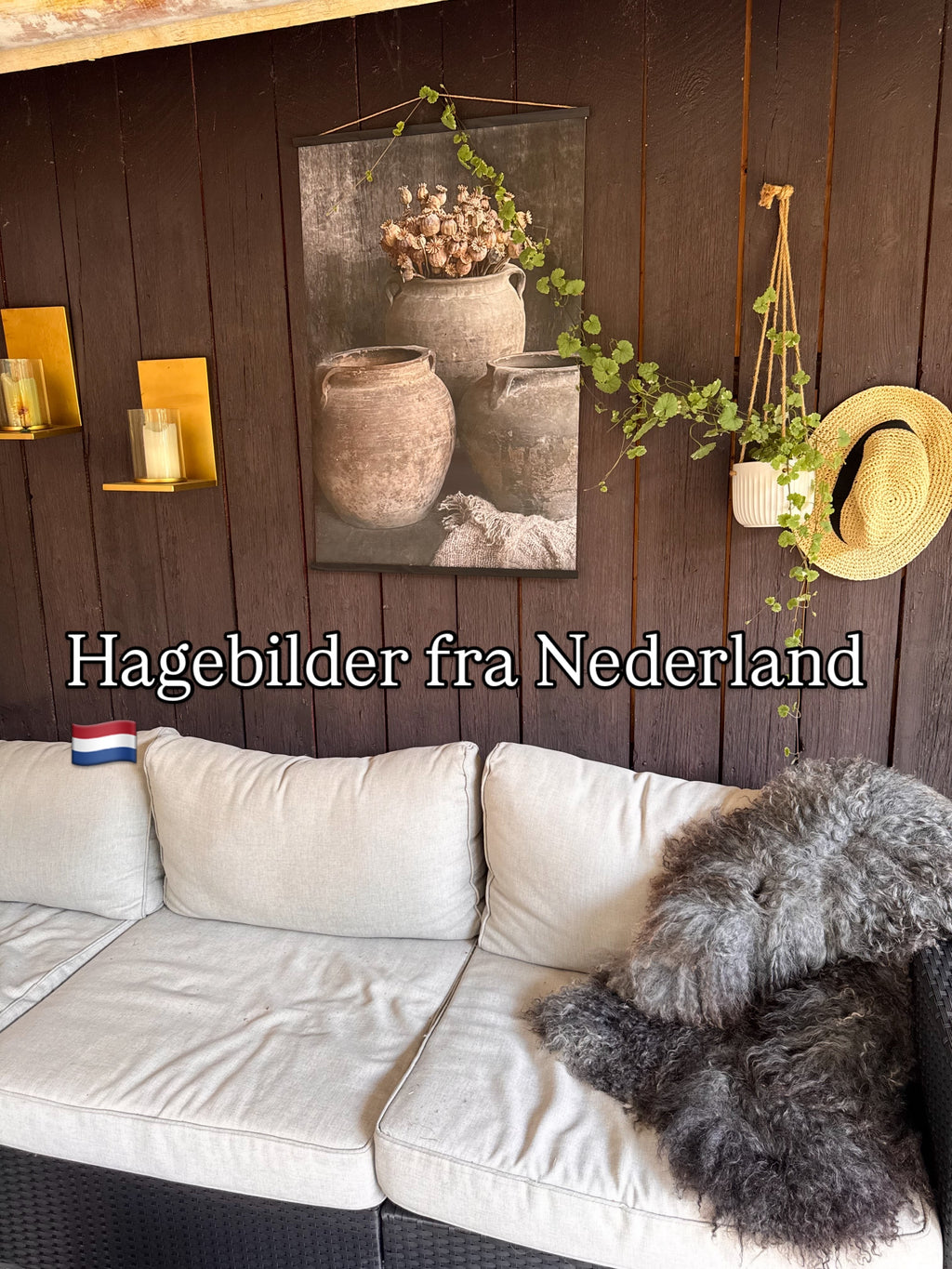 Dekorativt hagebilde krukker