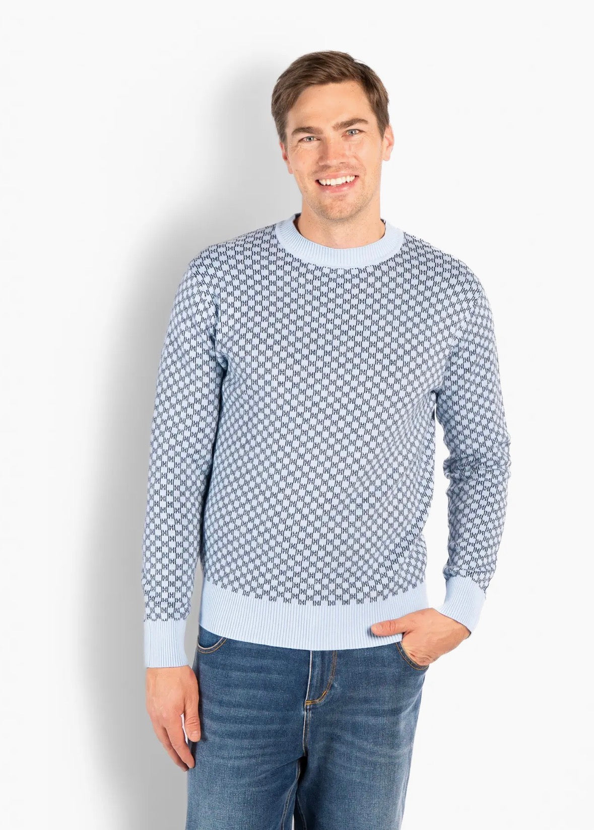 Kris Knit Herregenser – Lyseblå HÉST