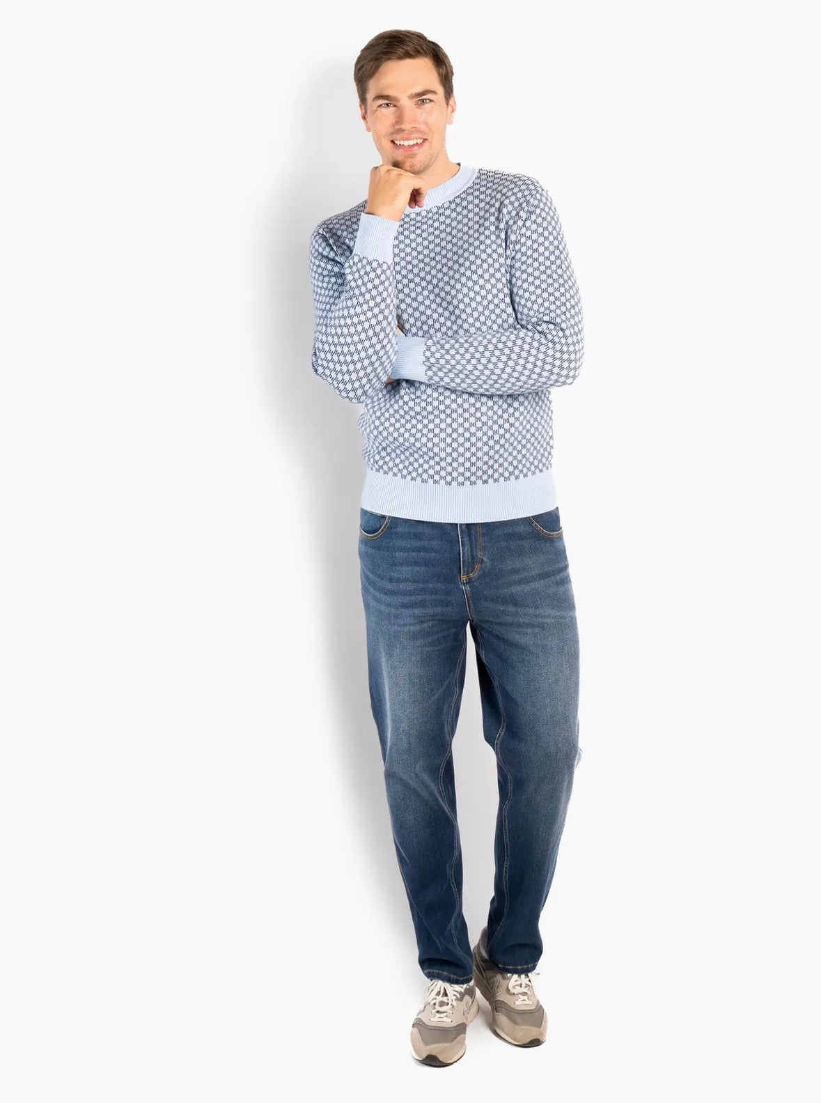 Kris Knit Herregenser – Lyseblå HÉST