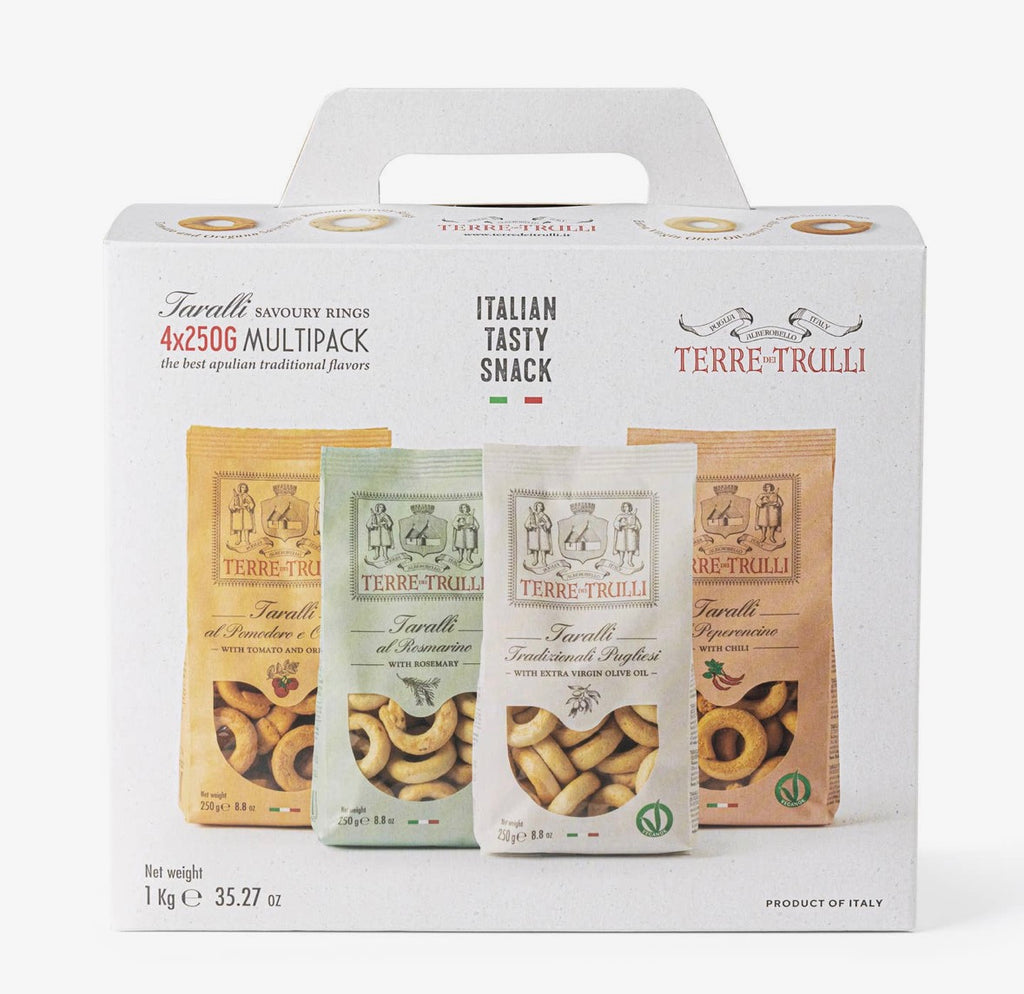Taralli Pugliesi – Gaveeske med 4 italienske smaker (4 x 250 g) Forventet inn i butikken 30. juni