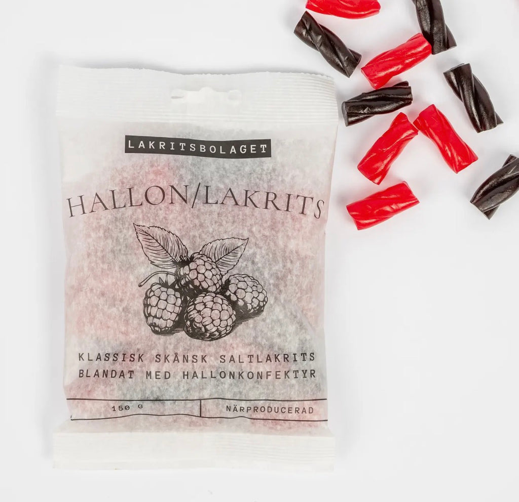 Premium Bringebær & Salt Lakris. Sendes fra Sverige 2. juli. Kan bestilles nå.