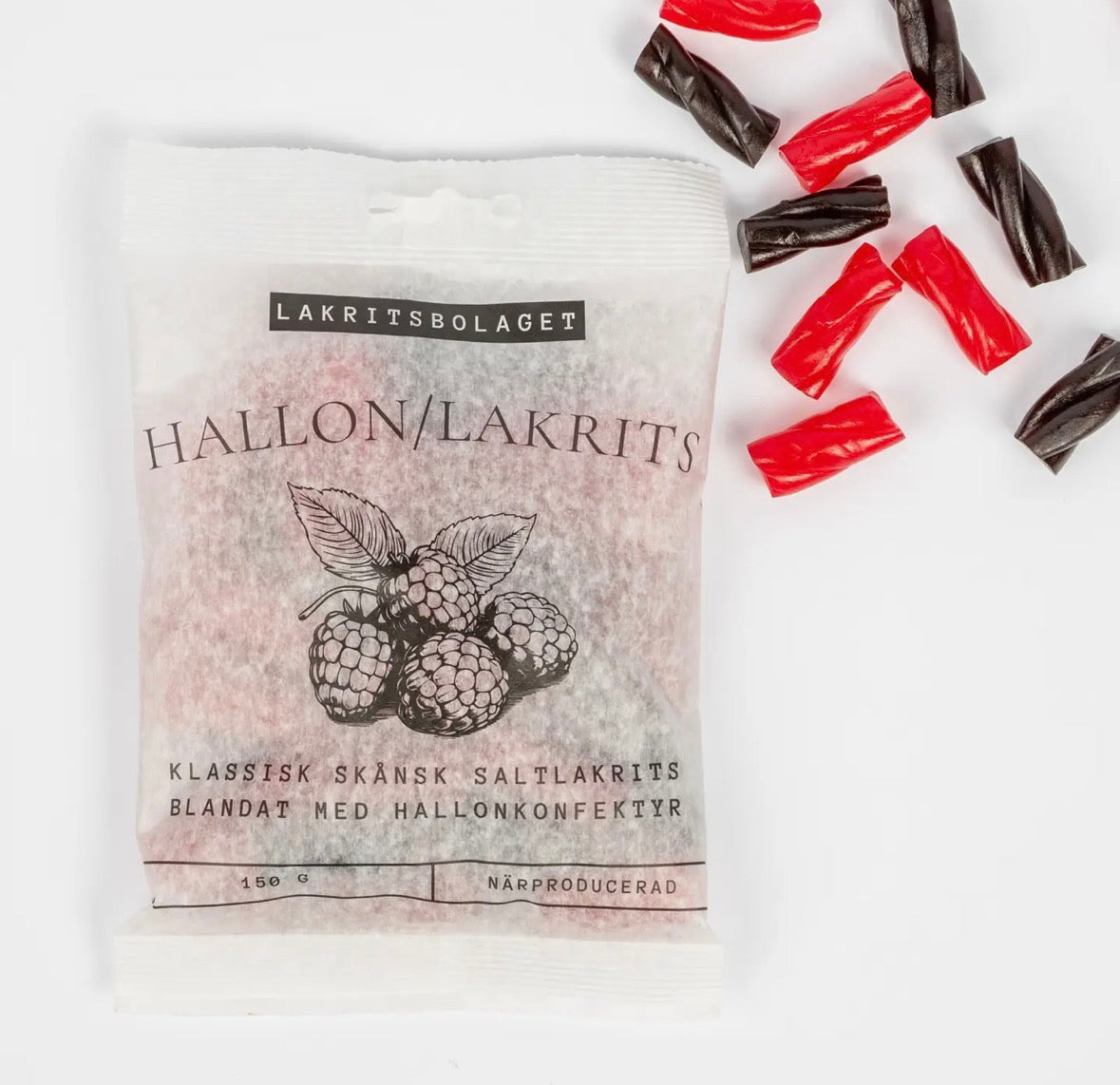 Premium Bringebær & Salt Lakris. Sendes fra Sverige 2. juli. Kan bestilles nå.