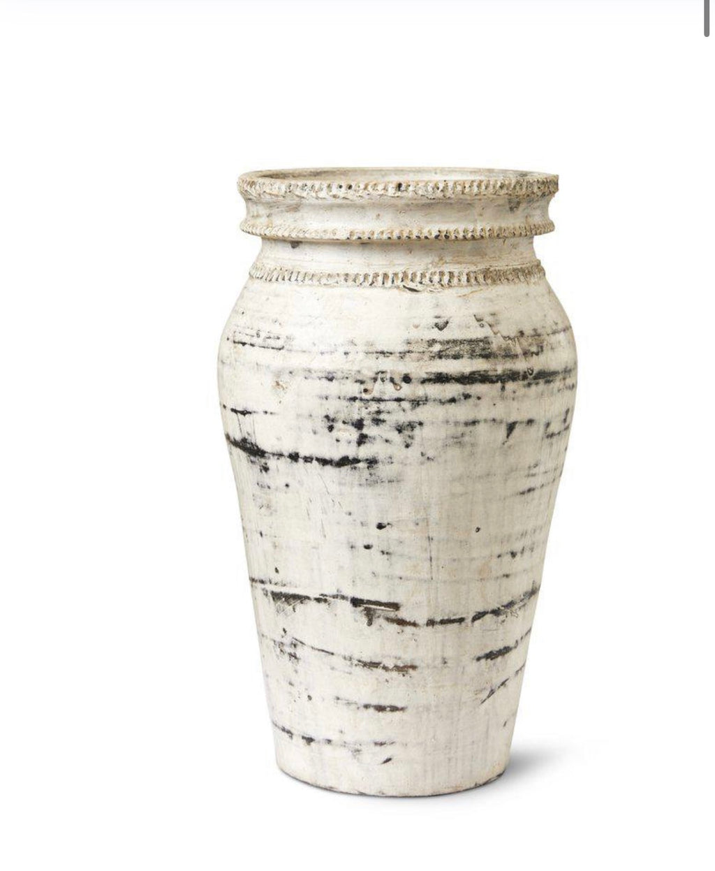 Nandini urne i keramikk – dekorativ vase/krukke i offwhite (29 cm)