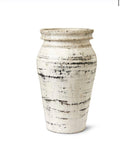 Nandini urne i keramikk – dekorativ vase/krukke i offwhite (29 cm)