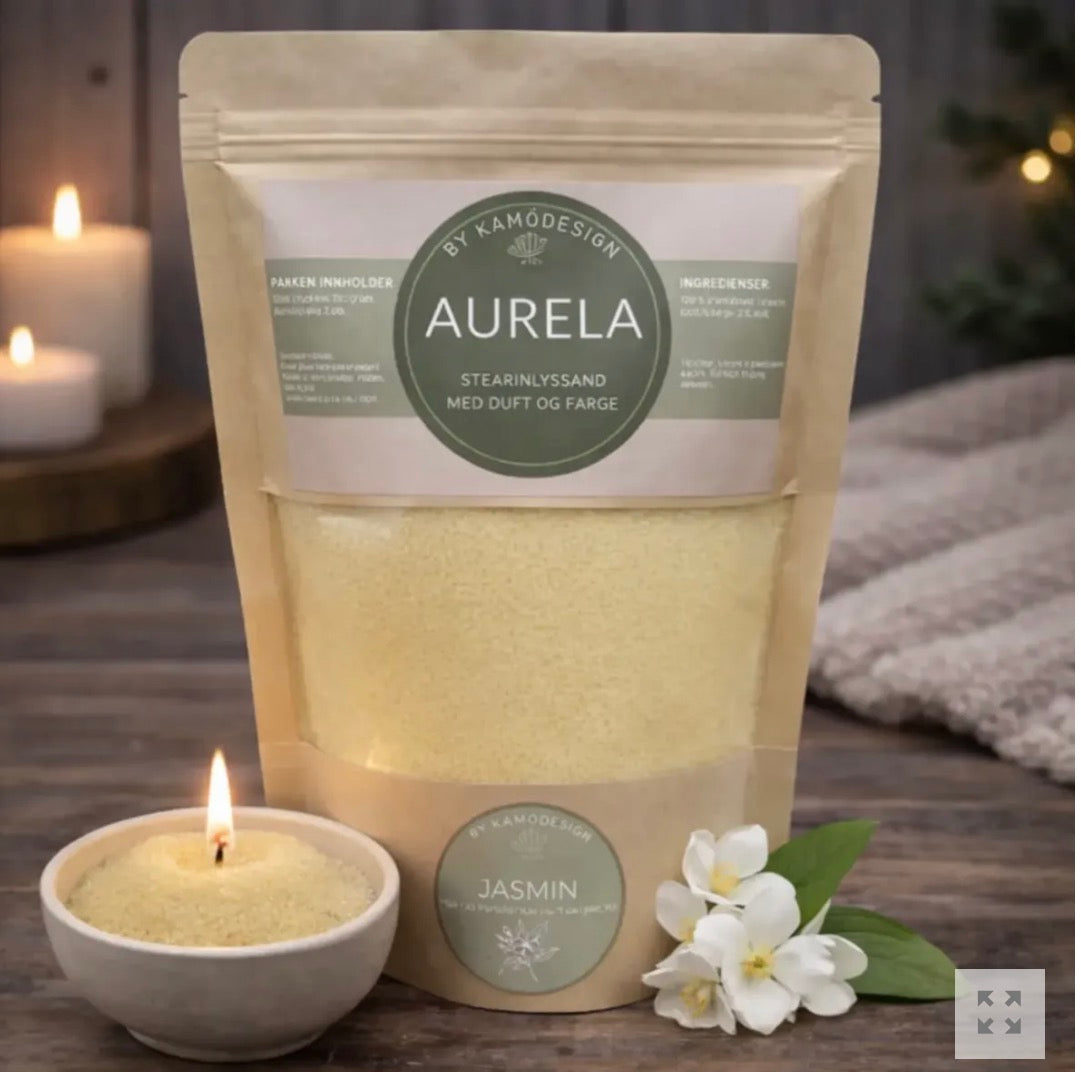 Aurelia stearinlyssand jasmin  - 3 veker følger med