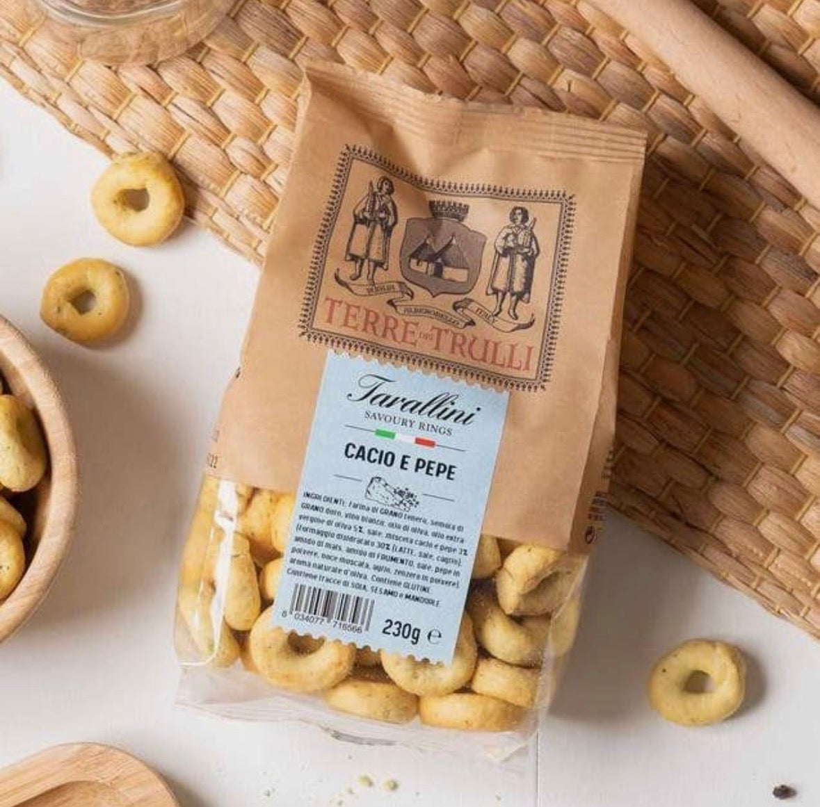 Tarallini Pugliesi Cheese & Pepper – Italienske tarallini med ost og pepper (230 g) Forventet inn i butikken 30. juni