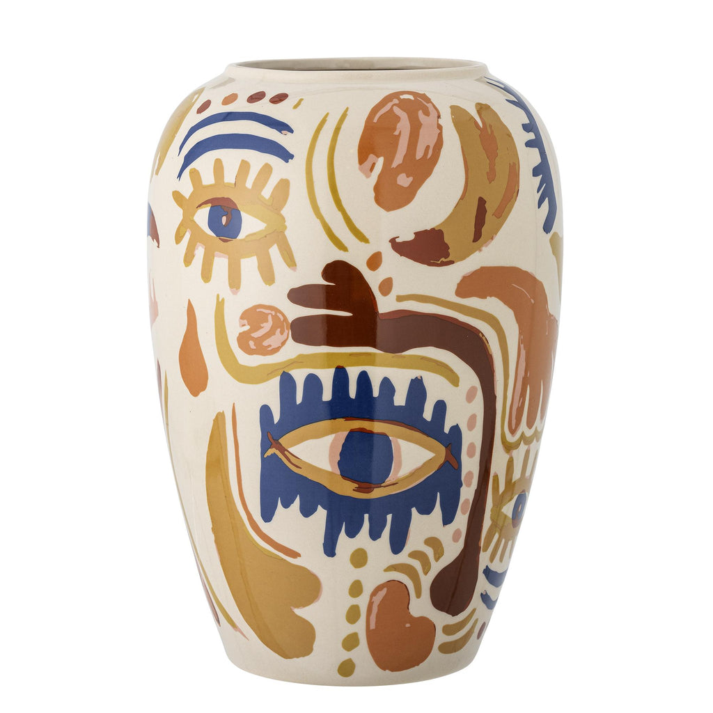 Horus vase i stentøy – stor dekorativ vase med kunstnerisk uttrykk fra Bloomingville.