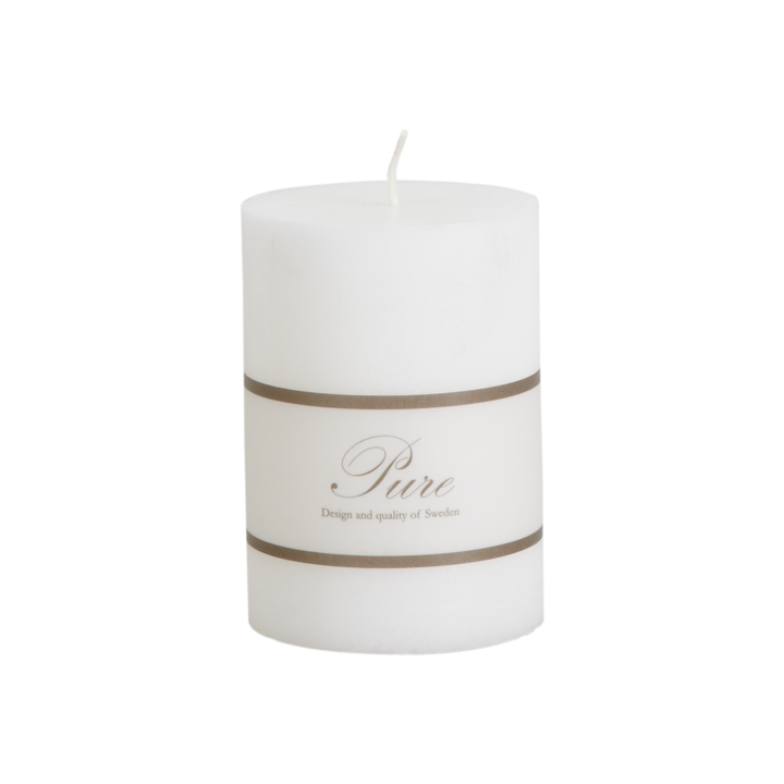 Hvite kubbelys i stearin, fra Pure Collection -