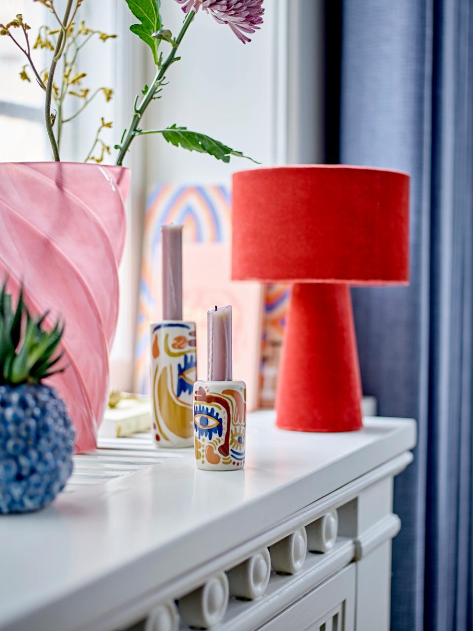 Callo vase i rosa glass – munnblåst designvase med elegant spiralform fra Bloomingville