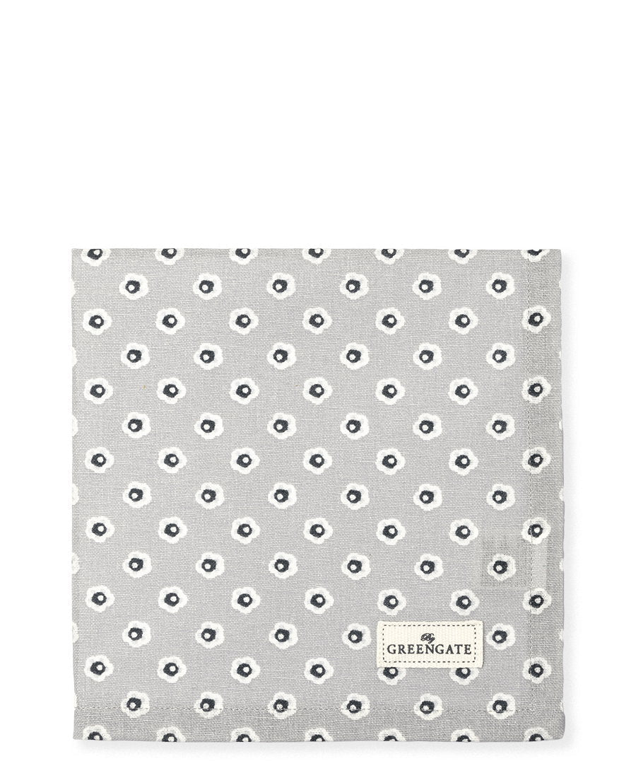 GreenGate Stoffserviett Sabine grå – 40 x 40 cm