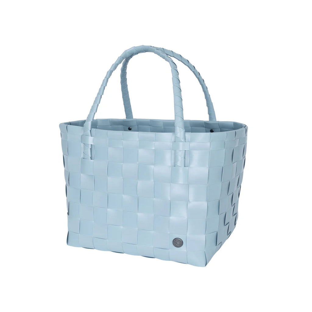 Paris Shopper – håndlaget shopperveske i resirkulert plast. Faded blue. Kan bestilles. Forventet inn, innen 5. juli.