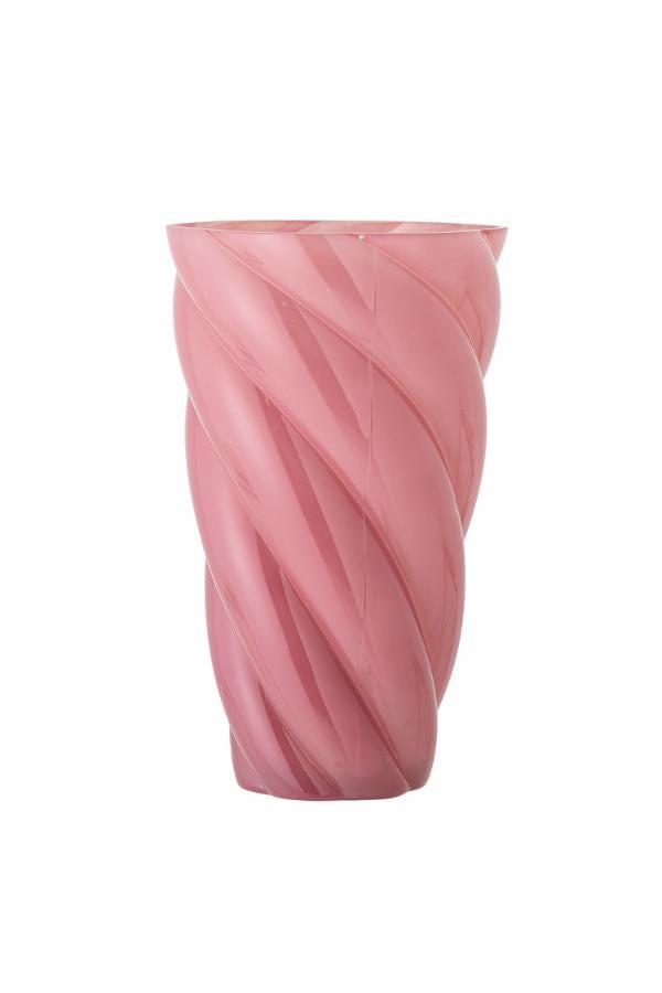 Callo vase i rosa glass – munnblåst designvase med elegant spiralform fra Bloomingville