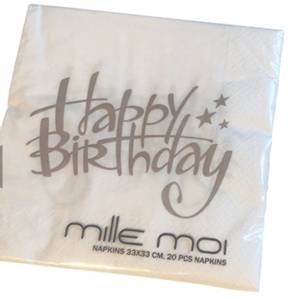 Serviett Happy Birthday - Mille Moi